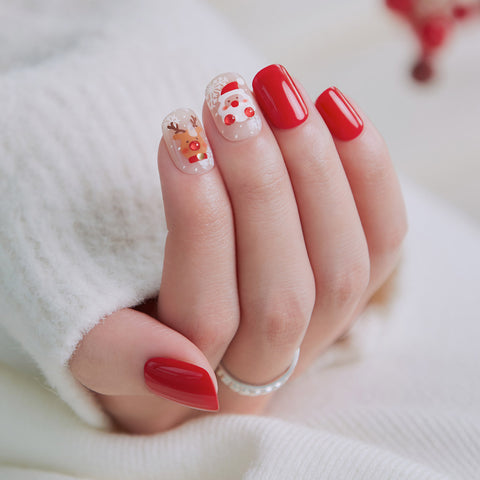 Dashing Diva Magic Press Joyful Christmas (Regular Round) Nail Tips