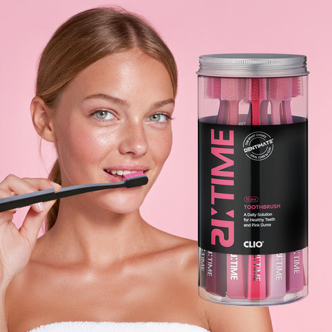 Clio Dentimate ReTime Pink Balance Soft Ultra-Fine Toothbrushes - 12 Pack
