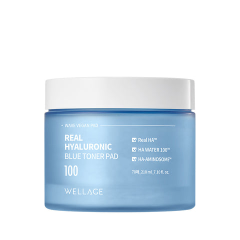 Wellage Real Hyaluronic Blue Toner Pads 70 Pads / 210ml