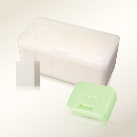 Picasso Latex Square Sponge 20-Pack (Includes Hard Sponge Case Milk Green)