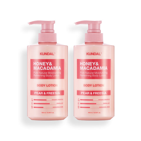 Kundal Honey & Macadamia Pure Body Lotion 2 Pack (Pear & Freesia) 500ml