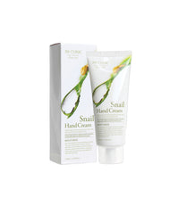 Snail hand cream with packaging on a white background