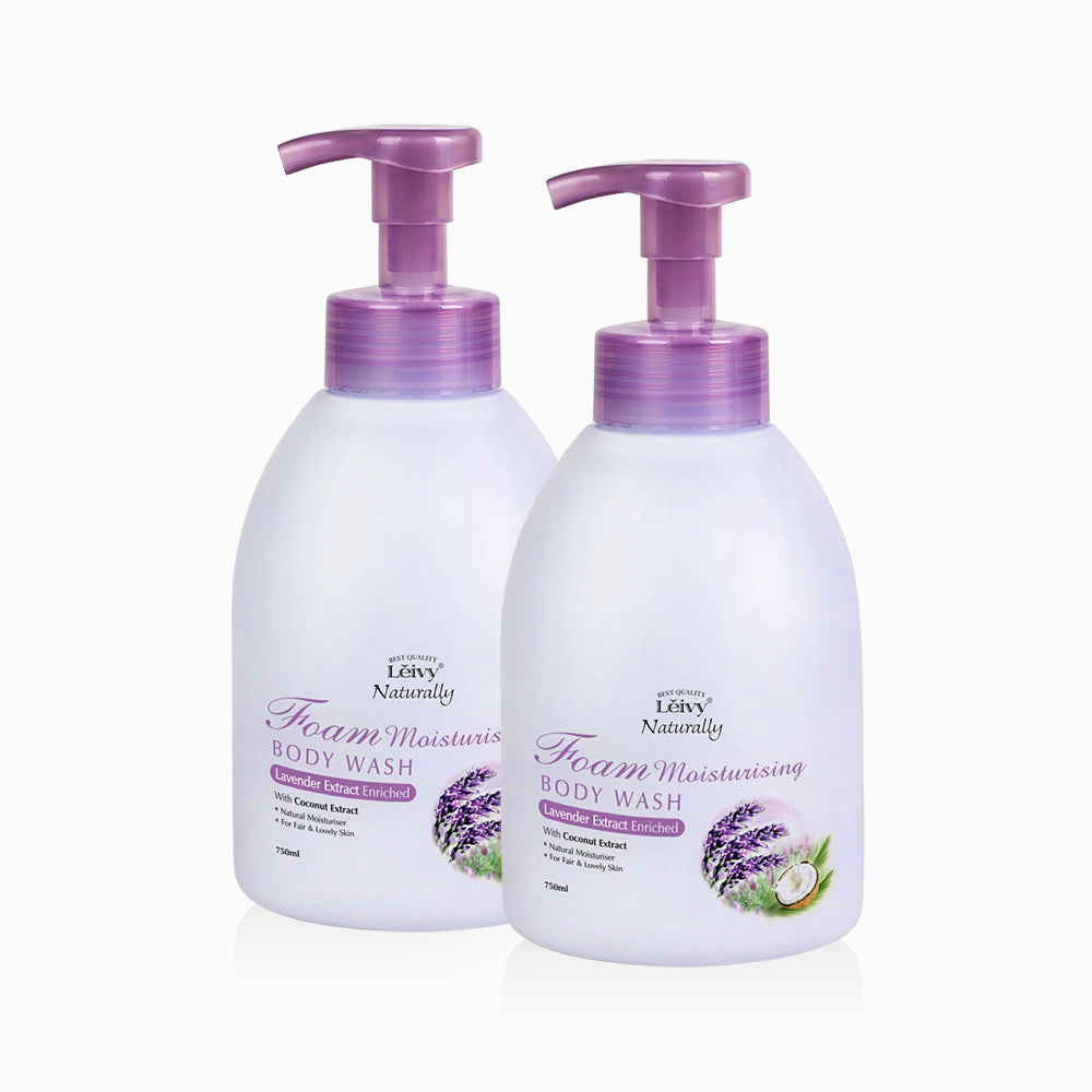 Leivy Foam Body Wash Lavender 750 ml (2 Pack)