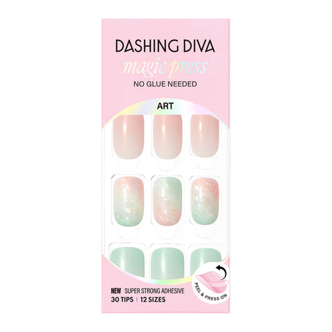 Dashing Diva Magic Press Wavy Marble (Regular Round) Nail Tips