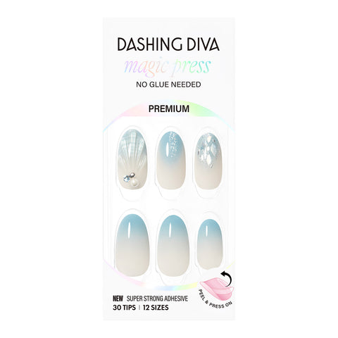 Dashing Diva Magic Press Blue Shell (Almond) Nail Tips