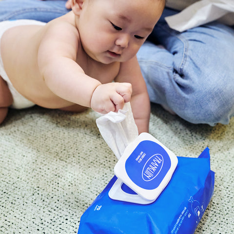 FRANKLIIN Baby Wet Wipes (Cap) 70 Sheets x 10 Packs Non-Plastic Biodegradable Fabric
