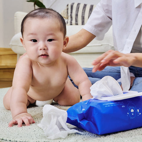 FRANKLIIN Baby Wet Wipes (Cap) 70 Sheets x 10 Packs Non-Plastic Biodegradable Fabric