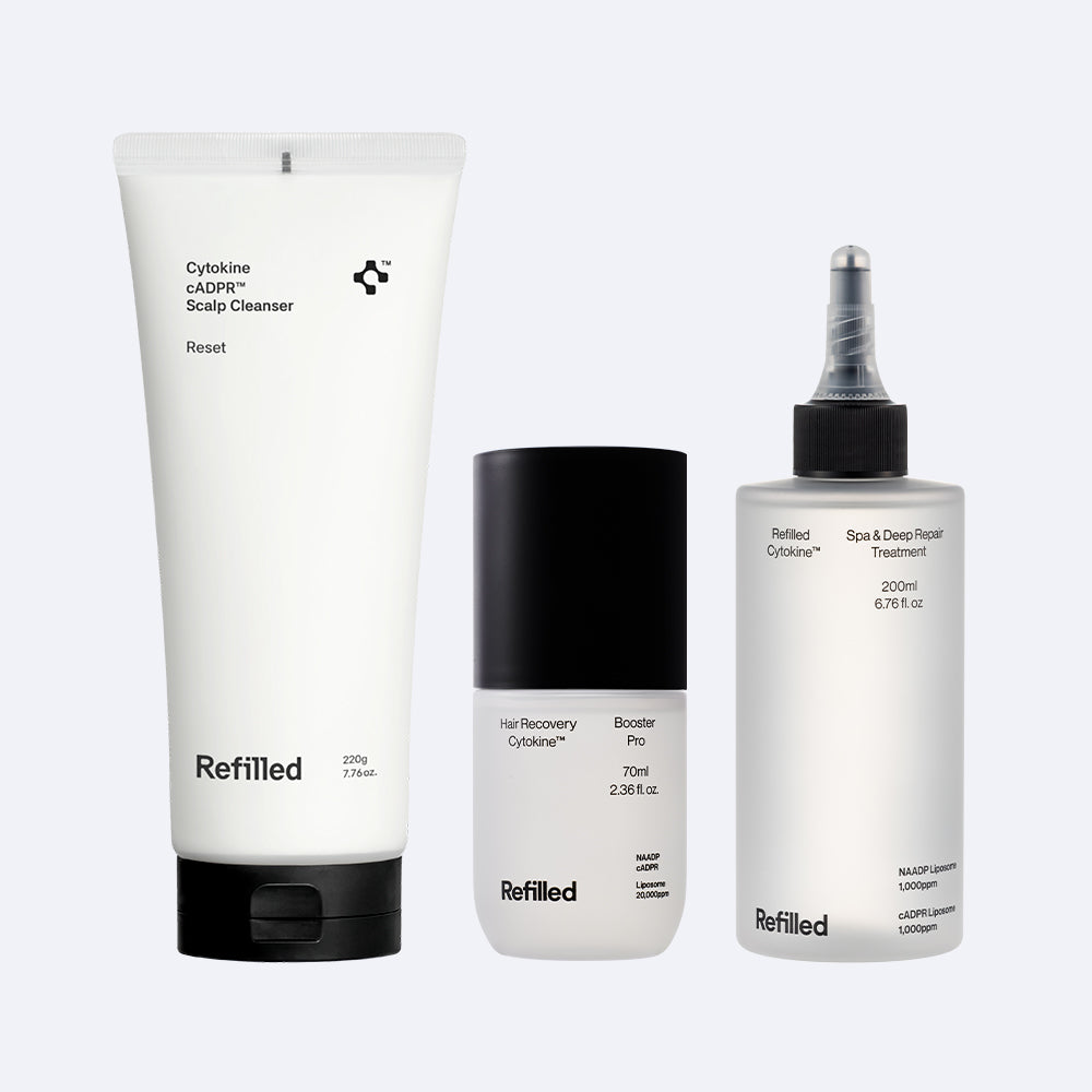 Refilled Cytokine cADPR Scalp Reset Cleanser 220ml + Treatment 200ml + Booster Pro 70ml