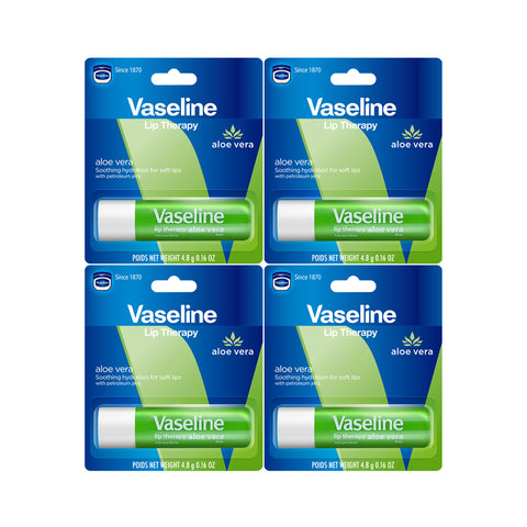 Vaseline Lip Therapy Stick Lip Balm Cherry 4.8g 4-Pack + Vaseline Comb Keyring
