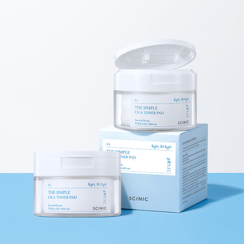 Scinic The Simple Cica Toner Pad 60 Sheets (2-Pack)