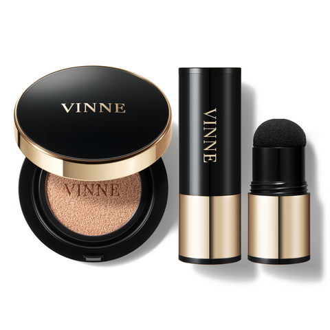 Vinne Youthful Makeup 2-Piece Set (SPF50+ PA++++ Essence Radiance Cushion & All-Cover Perfect Vegan Hair Cushion Stick)