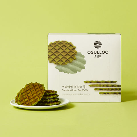 OSULLOC Tea Food 3-Piece Bundle (Pretzel, Green Tea Wafer & Waffle)