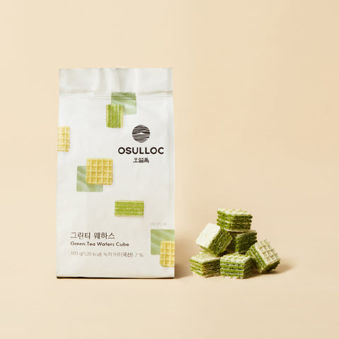 OSULLOC Tea Food 3-Piece Bundle (Pretzel, Green Tea Wafer & Waffle)