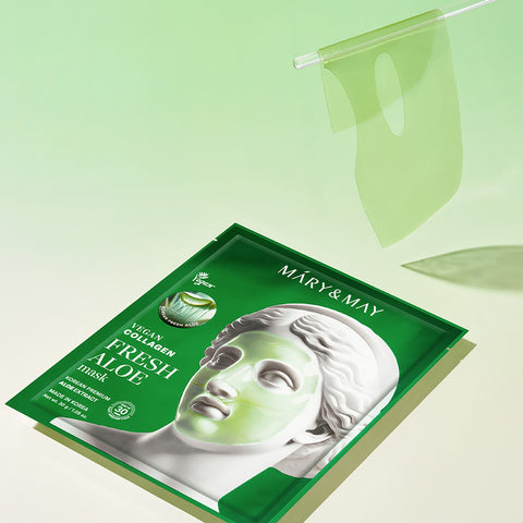 Mary&May Vegan Collagen Fresh Aloe Gel Mask - 4 Sheets (3 Options)