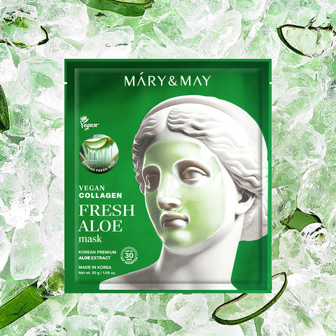 Mary&May Vegan Collagen Fresh Aloe Mask 4P