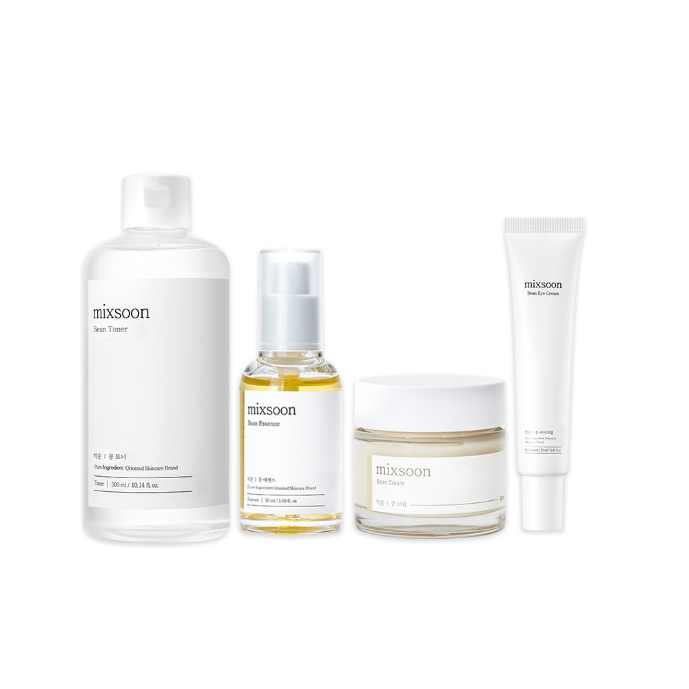 Mixsoon Bean Line Best 4-Piece Set (Toner 300ml, Essence 50ml, Cream 50ml, Eye Cream 20ml)