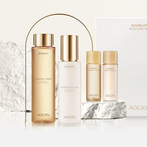 AGE20'S Biome Lift Skincare 4-Piece Set (Toner 195ml + Emulsion 150ml + Toner 20ml + Emulsion 20ml)