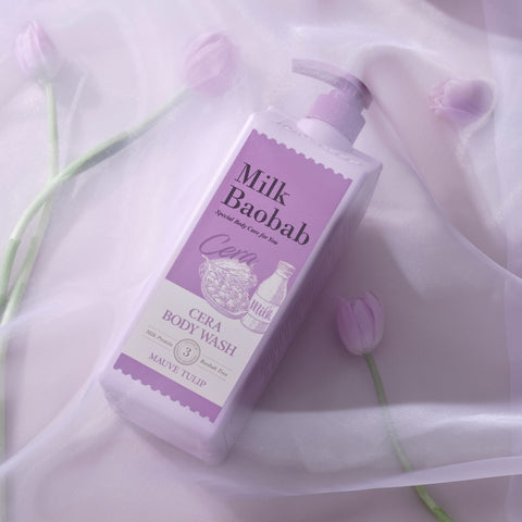 Milk Baobab Cera Body Wash 1200ml + Body Lotion 600ml Mauve Tulip 2-Piece Set