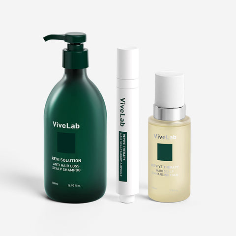 Vivelab Hair Loss Recovery 2-Set (Scalp Ampoule 15ml x3 + Enhancing Foam x2 + Hair Loss Shampoo 500ml)