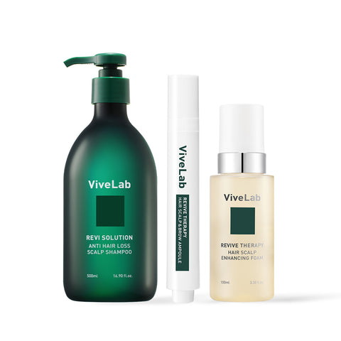 Vivelab Hair Loss Care Set (Scalp Ampoule 15ml + Scalp Nutrient + Hair Loss Shampoo 500ml)