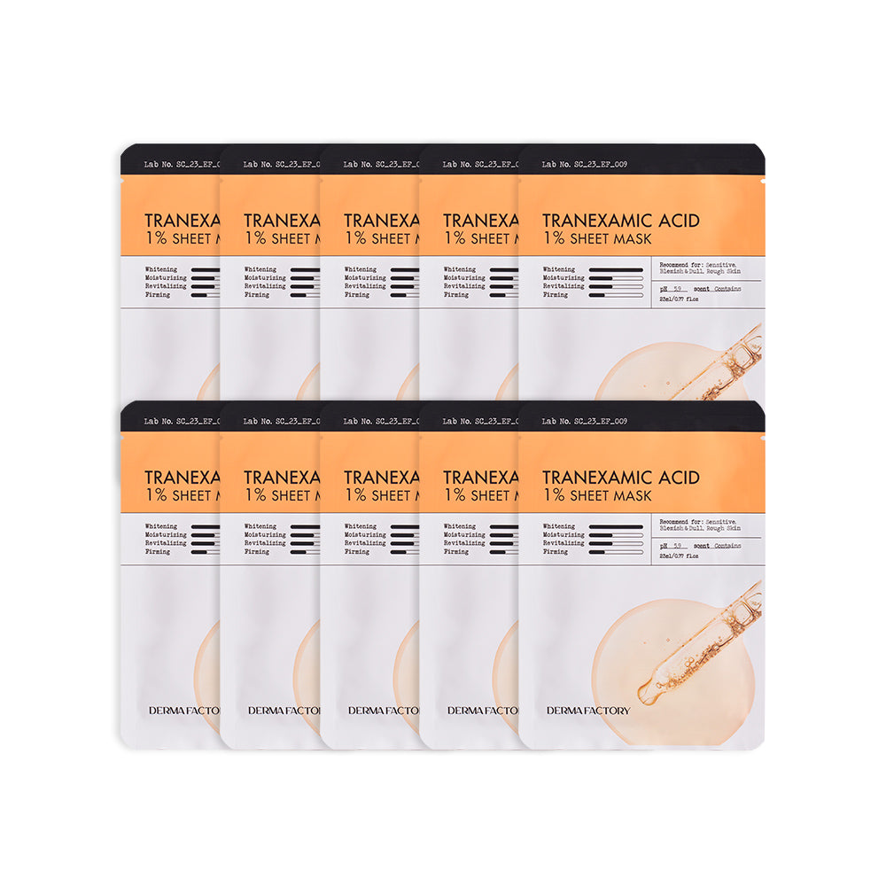 Derma Factory Tranexamic Acid 1% Sheet Mask 23ml x 10