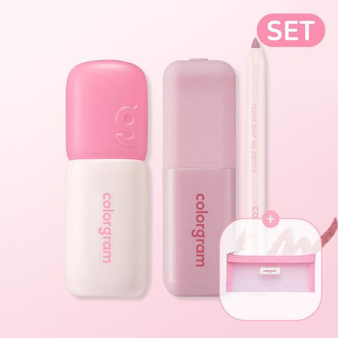 Colorgram Nudy Blur Tint 5g + Color Cover Tint 5g + Lip Pencil 3-Piece Set