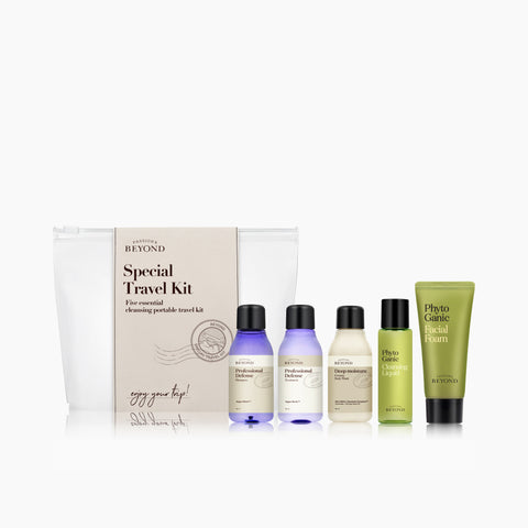 BEYOND Special Travel 5-Piece Kit (Shampoo, Treatment, Body Wash, Liquid, Foam Cleanser)