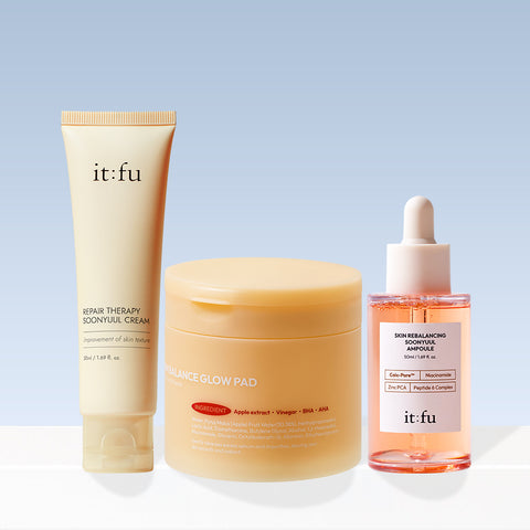 Itfu Yulmu 3-Piece Set (Yulmu Cream + Yulmu Ampoule + Toner Pad)