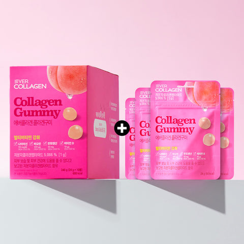 Newtree Ever Collagen Collagen Gummies 10-Day Supply (6 gummies x 1 pouch 10 packs)