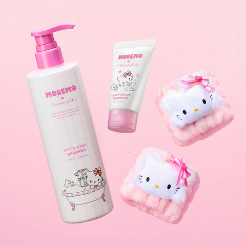 Moremo Super Repair Shampoo Chami Kitty Edition 480ml (+40ml + Wristband Set)