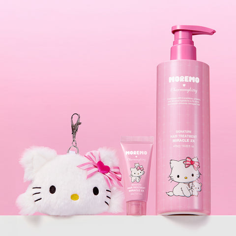 Moremo Miracle 2X Hair Treatment 475ml (Chamy Kitty Edition) Gift Set +20ml & Pouch Keyring
