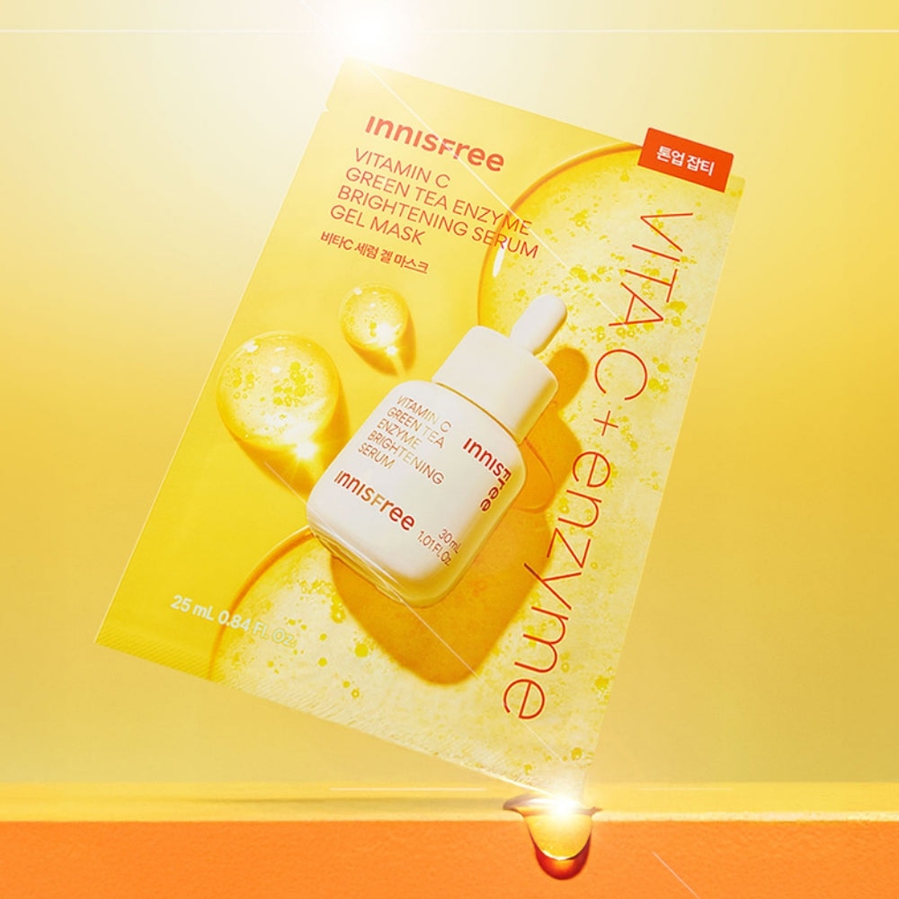 Innisfree Vitamin C Green Tea Enzyme Brightening Serum Gel Mask 25ml