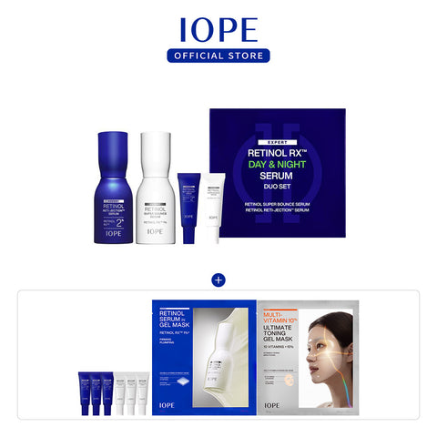 IOPE Retinol Day & Night Set (Super Bounce Serum 50ml + Retinol Retijection Serum 50ml)