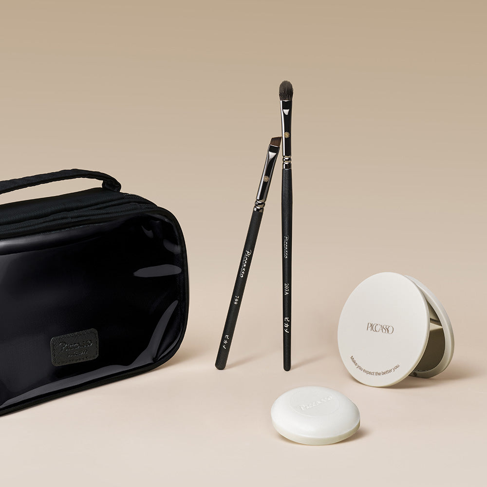 Picasso Eye Detail Master 5-Piece Set (207A + 799 + Double-Layer Pouch + Dual Mirror + Mini Soap)