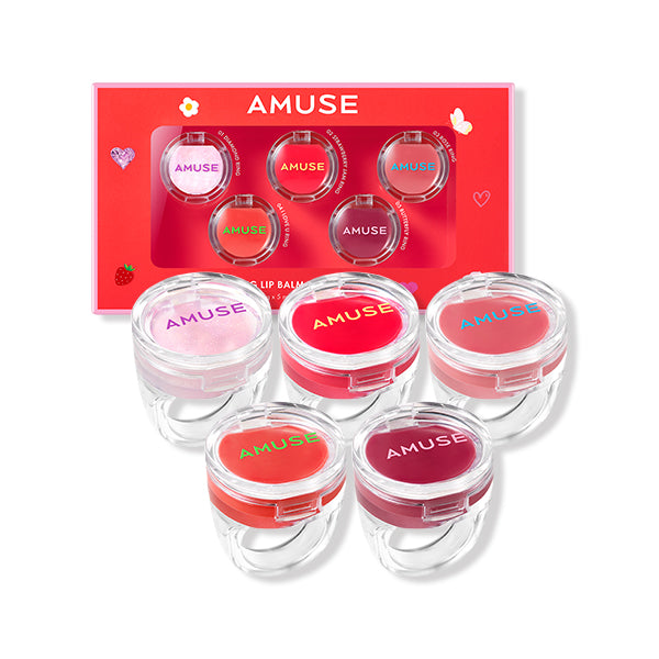 Amuse Ring Lip Balm Jewelry Set (0.9g x 5)