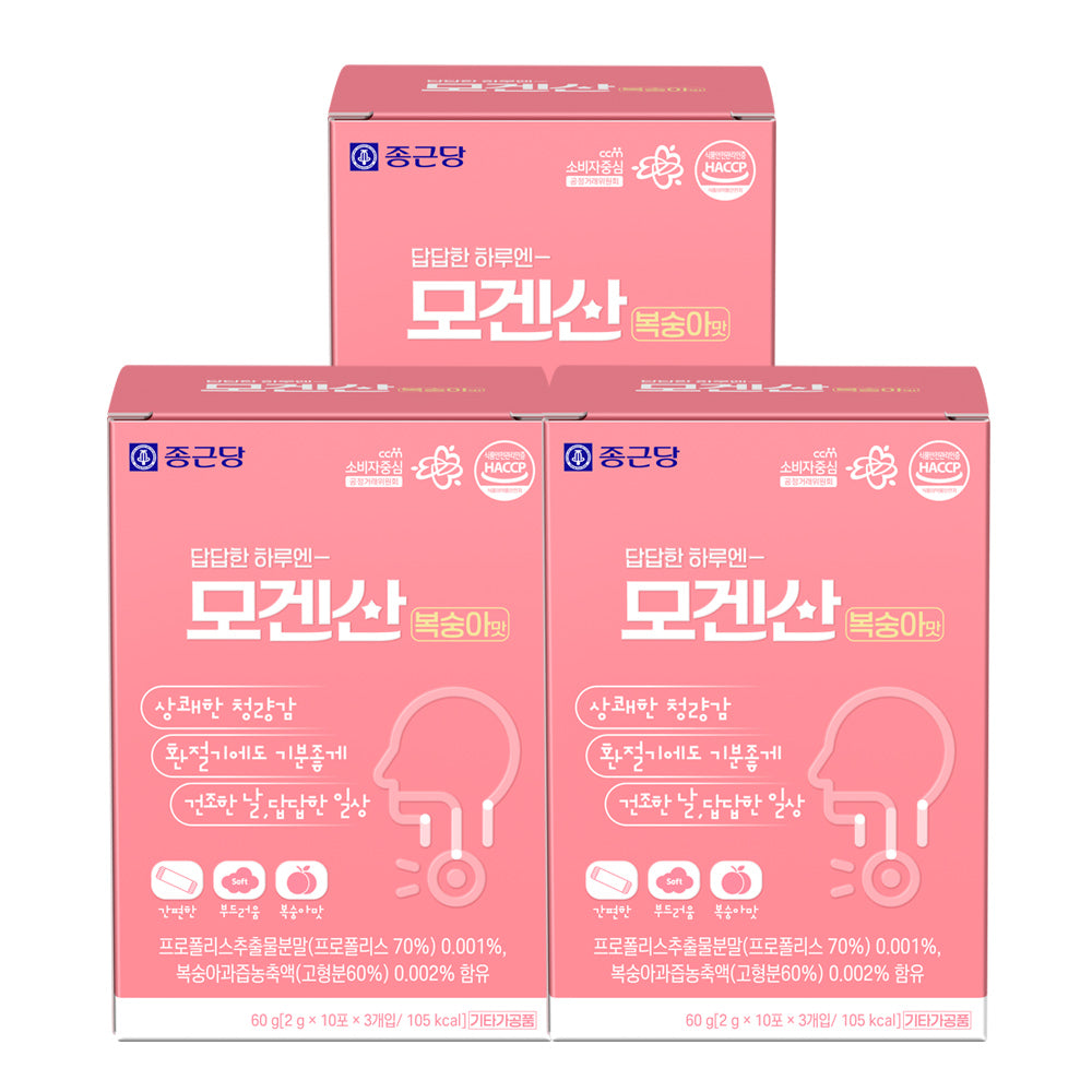 Chongkundang Mogensan Peach Flavor 2g x 30 Sachets (3 Pack) (3 Month)