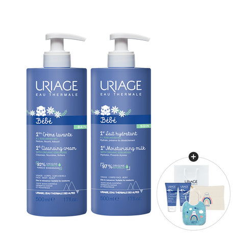 Uriage Baby Premier Lotion 500ml + Creme Lavante Cleanser 500ml Set