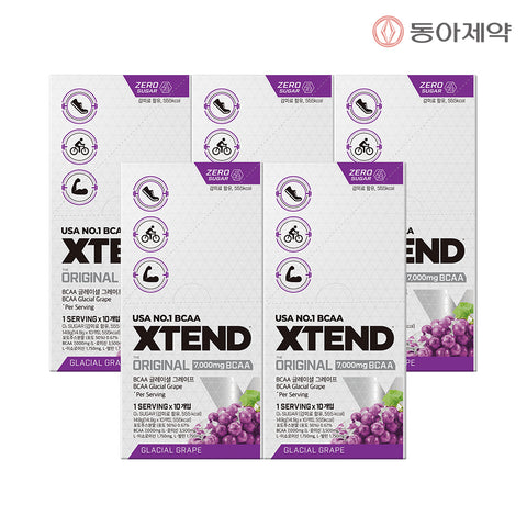 Dong-A Pharm XTEND Zero Sugar BCAA 7,000mg Grape Flavor 10-Serving Pack x 3 Boxes