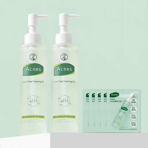 Acnes Poha Deep Cleansing Oil 190ml (2 Pack) (includes 5 x 2ml samples)