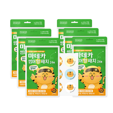 DongKook Pharmaceutical Madeca Summer Scent Patch 24 pcs x 6 (144 total) Citronella-Scented Sticker Sheets for Infants & Children