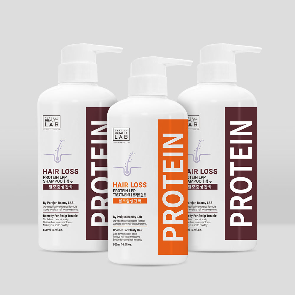ParkJun Beauty Lab Salon Hair Loss LPP Protein Shampoo & Treatment (3 Pack) Set