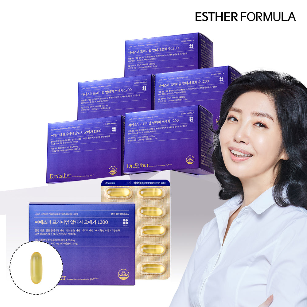 Esther Formula Premium rTG Omega 1200 (760 mg x 120 Capsules) (6 Pack)
