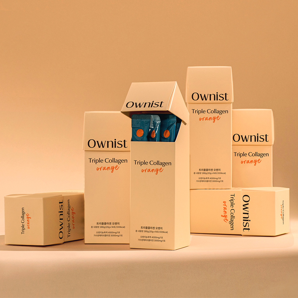Ownist Triple Collagen Orange Drinkable Low-Molecular Fish Collagen 20g x 14 sachets 6-Box Set
