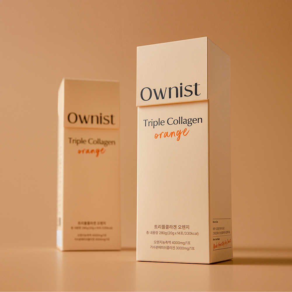 Ownist Triple Collagen Orange Low-Molecular Fish Collagen 20g x 14 Sachets (2 Boxes)