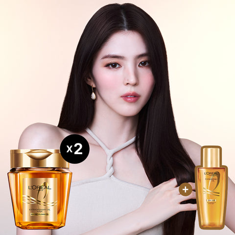 L'Oreal Paris Extraordinary Oil Silk Mask Pack 250ml (2 Pack) + Airy Silk 30ml