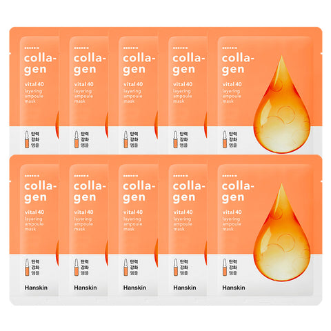 Hanskin Vital 40 Layering Ampoule Mask - Collagen (10 Sheets)