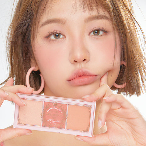 I'M MEME Afternoon Tea Blusher Palette + Lip Silhouette Gloss Tint Set - 2-Piece