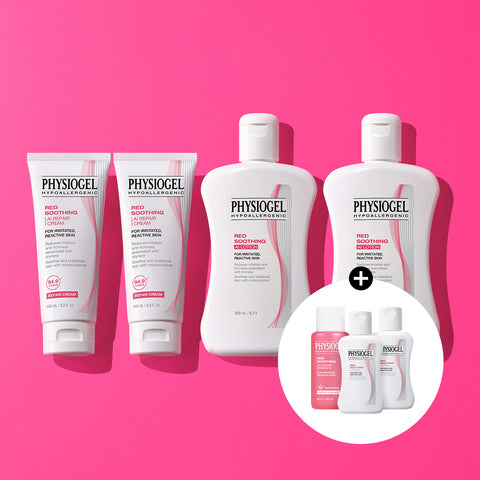 Physiogel AI Repair Cream 100ml x2 + AI Lotion 200ml x2 Set + Free Red Soothing Lotion 50ml x2 & Essence 50ml