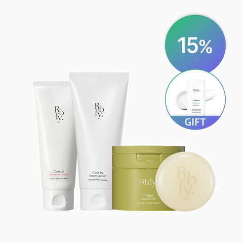 RBFY Control Barrier Lotion and Cream Set with 7-Second Soothing Ampoule Pads (60 pcs) - Family Calming Recovery (Free Bebe Medisop)