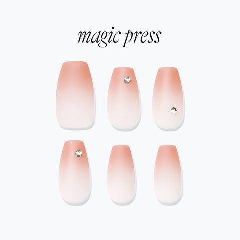 Dashing Diva Magic Press Pig Beige (Coffin) Nail Tips